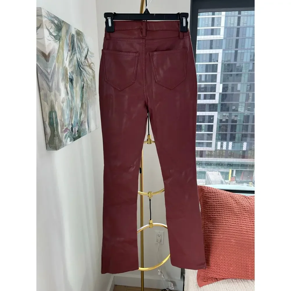 High-Waist Vegan Leather Flare Pants | And Now This | Size 0 - Picture 2 of 3